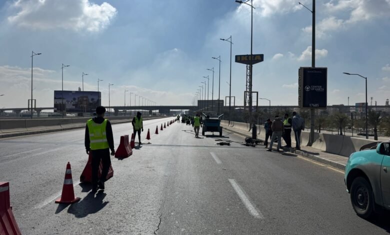 جهاز-مدينة-6-أكتوبر-يبدأ-تطوير-ورفع-كفاءة-كوبري-العبور